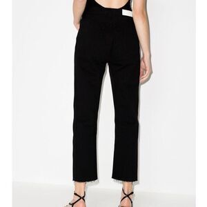 Re/Done 184-3WSTV27 Stove Pipe High-Rise Straight Jeans Black Size 29